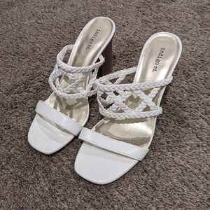 White braided sandals